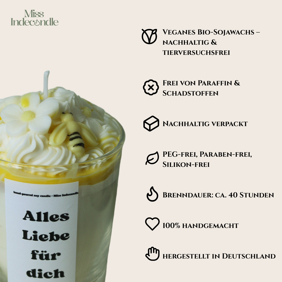 Sojawachskerze| Alles Liebe für dich