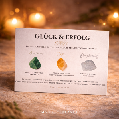 Glück und Erfolg Kristallset