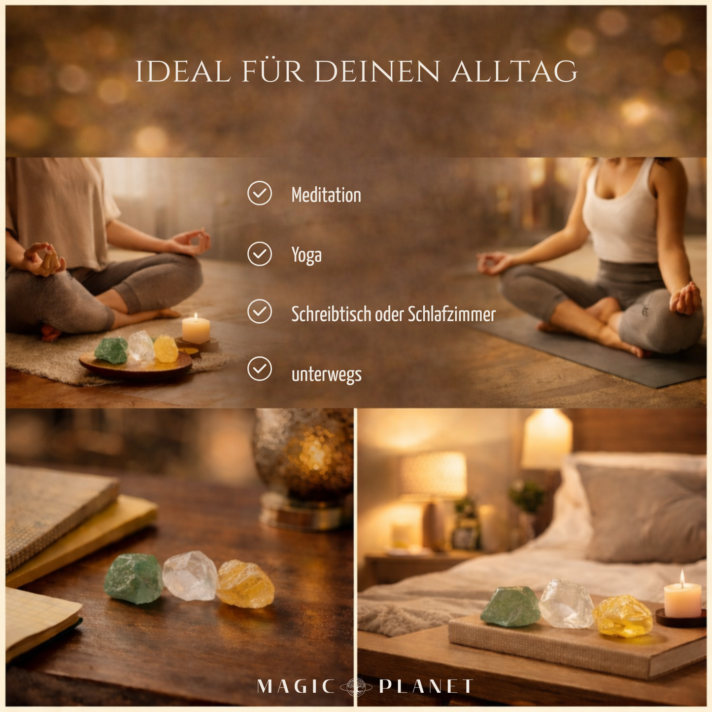 Glück und Erfolg Kristallset