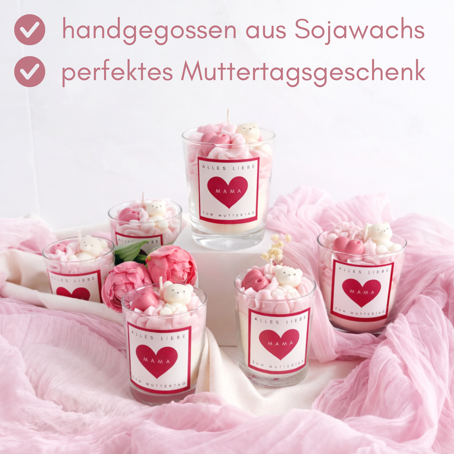 Alles Liebe zum Muttertag / Sojawachskerze